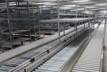 Laden Sie das Bild in den Galerie-Viewer, Angetriebene Rollenbahnen mit Rollenbahnkurven, Ausschleuser, Einschleuser, Steuerungstechnik DLK GmbH